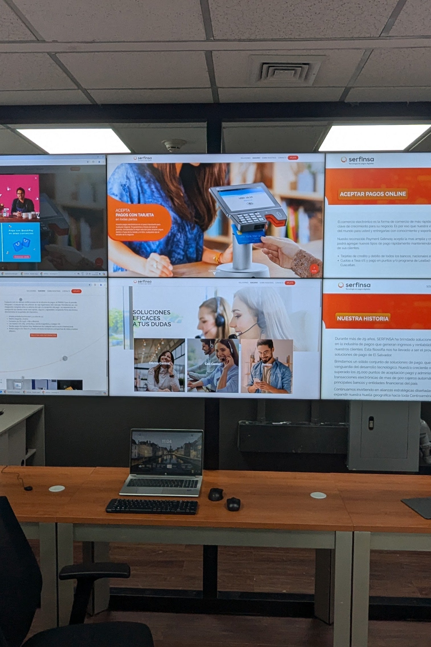 Videowall LED instalado en un centro de control