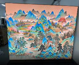 Panel LED de pixel fino mostrando una imagen de alta definición